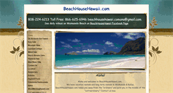 Desktop Screenshot of beachhousehawaii.com