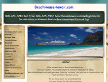 Tablet Screenshot of beachhousehawaii.com